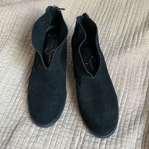 New! Jessica Simpson black Suede perforated Dacia Booties, women’s 7M I 37
